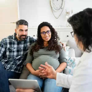 Doctor visit pregnant woman at home